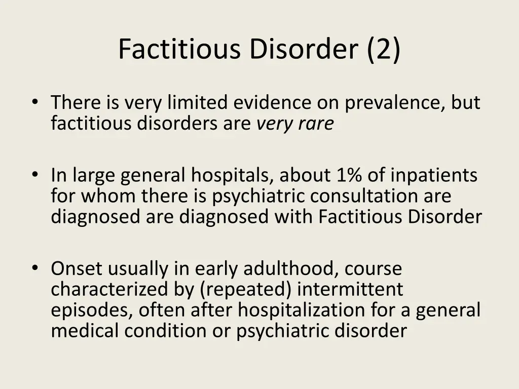 factitious disorder 2