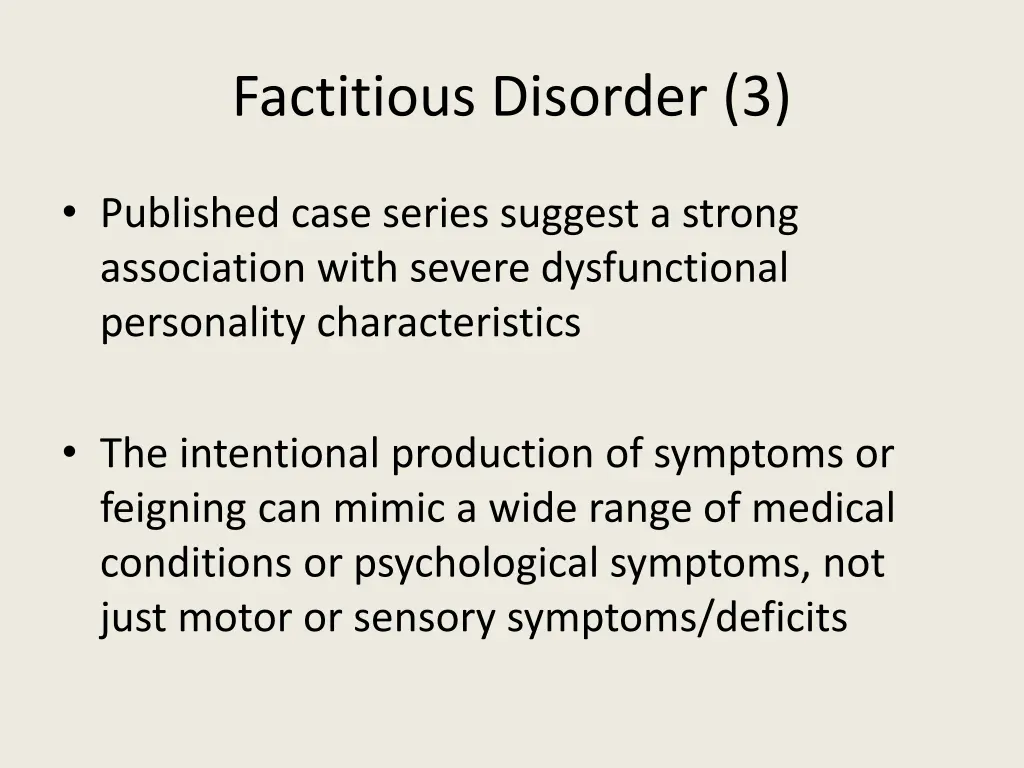 factitious disorder 3