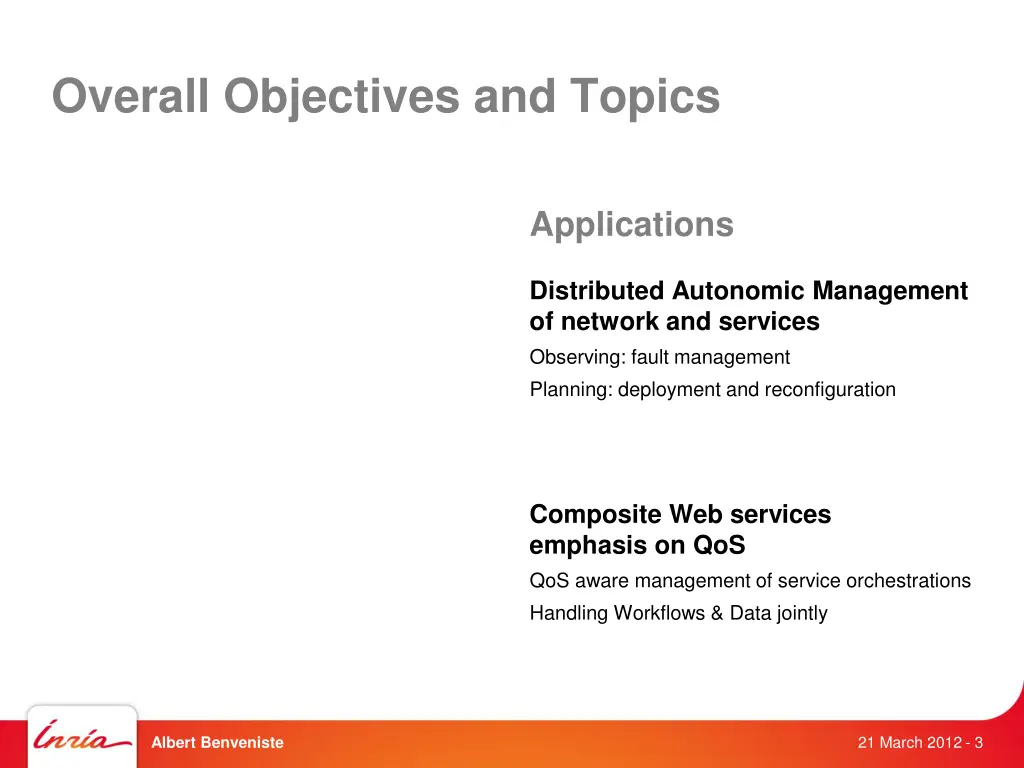 overall objectives and topics 1