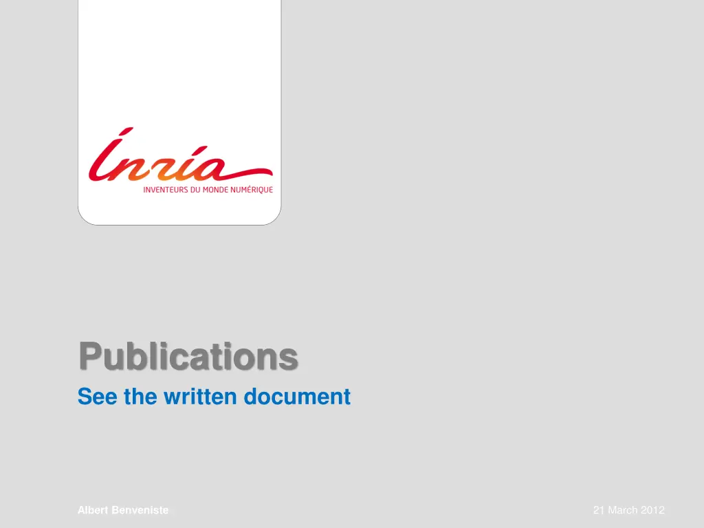 publications see the written document