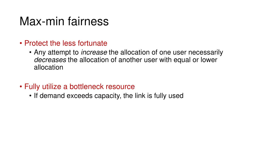 max min fairness