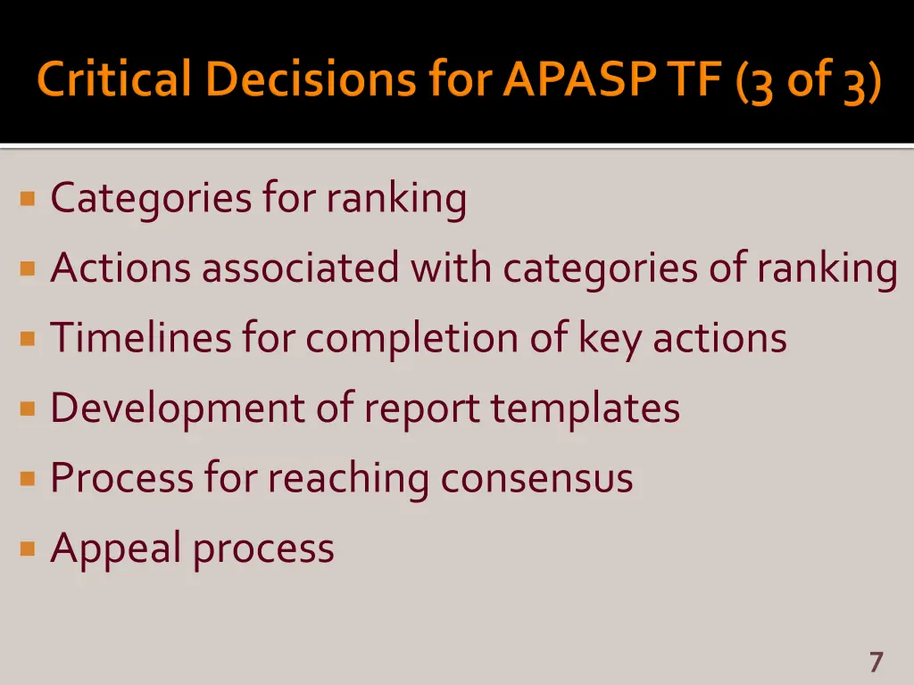 categories for ranking
