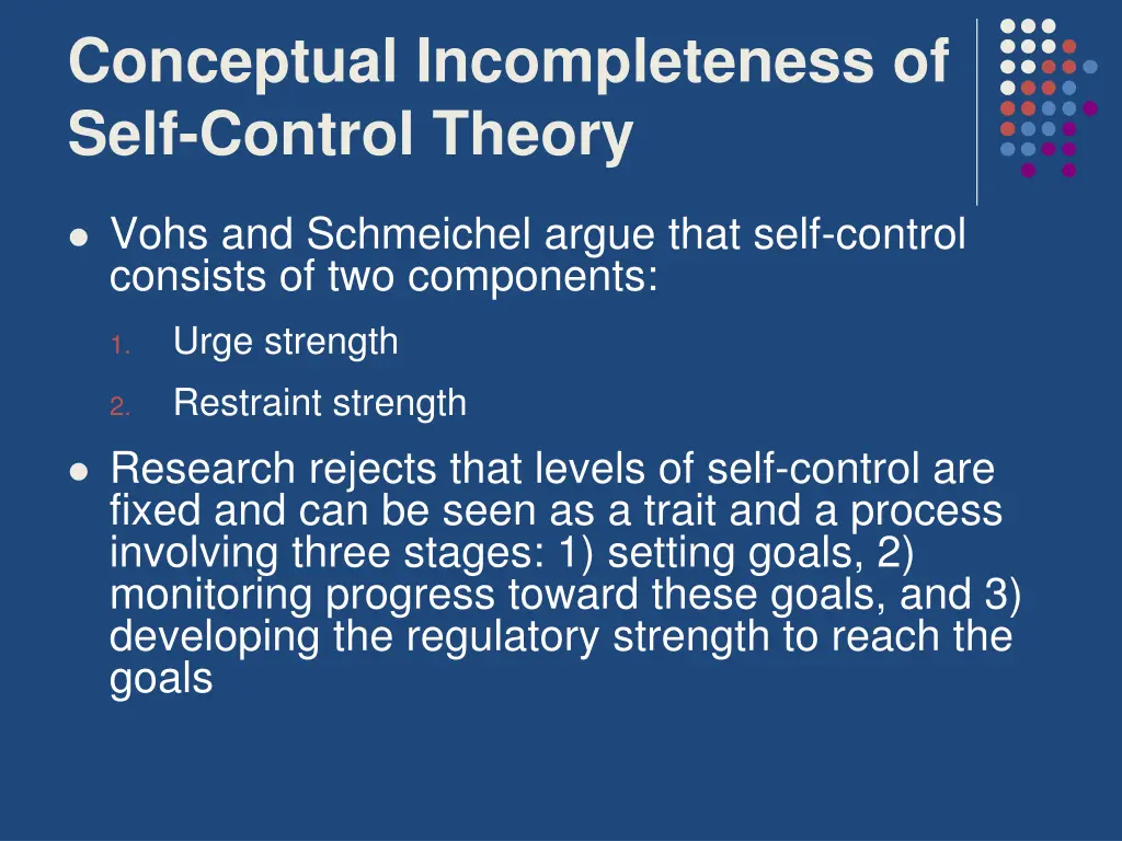 conceptual incompleteness of self control theory 1