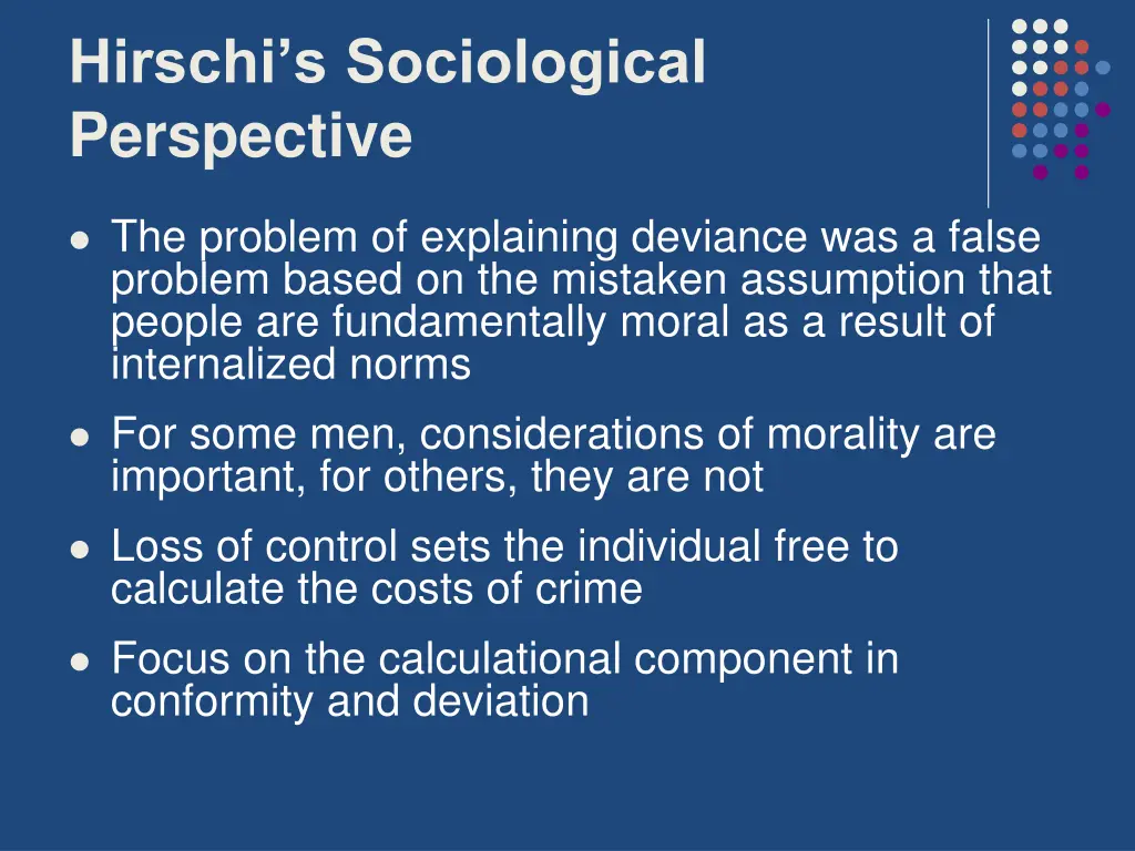 hirschi s sociological perspective 1