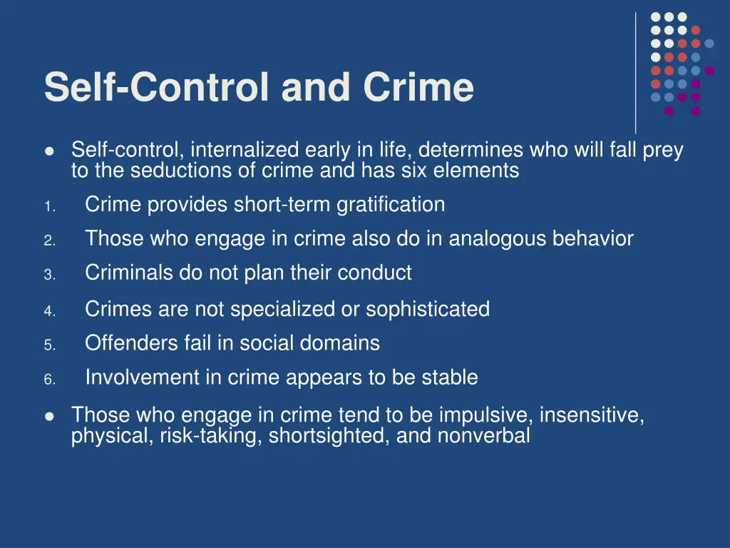 self control and crime