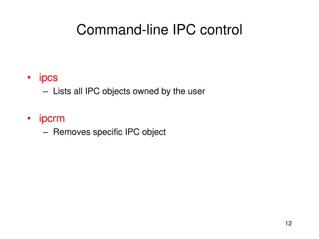 command line ipc control