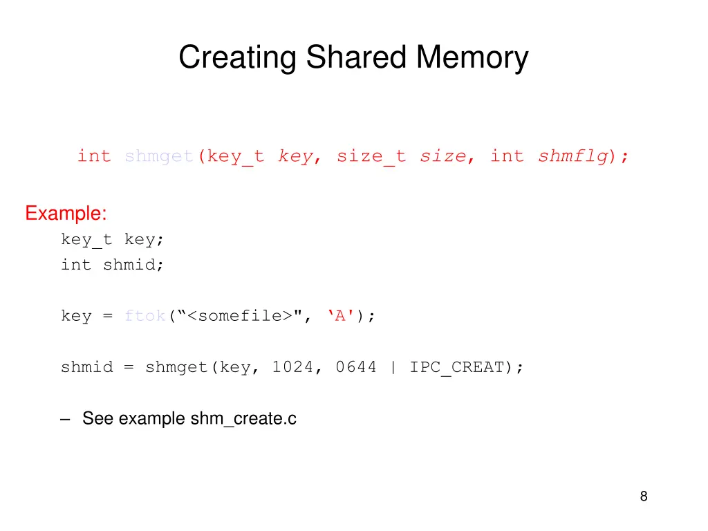 creating shared memory