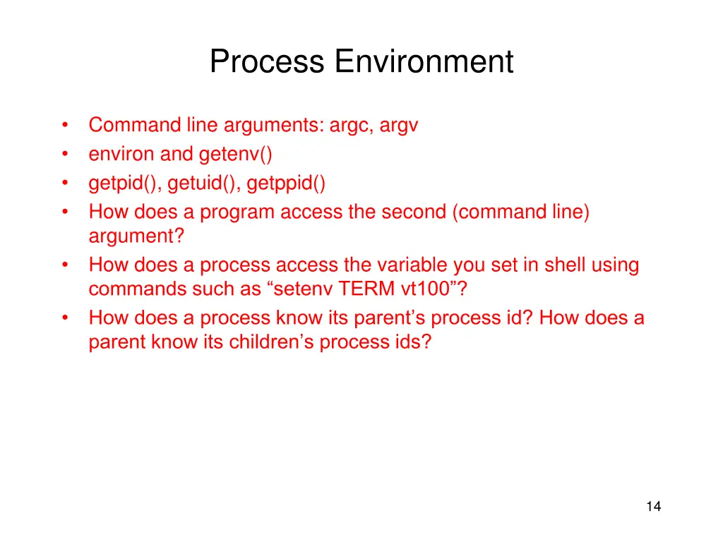 process environment