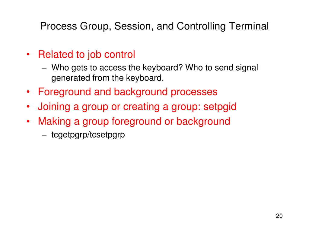 process group session and controlling terminal