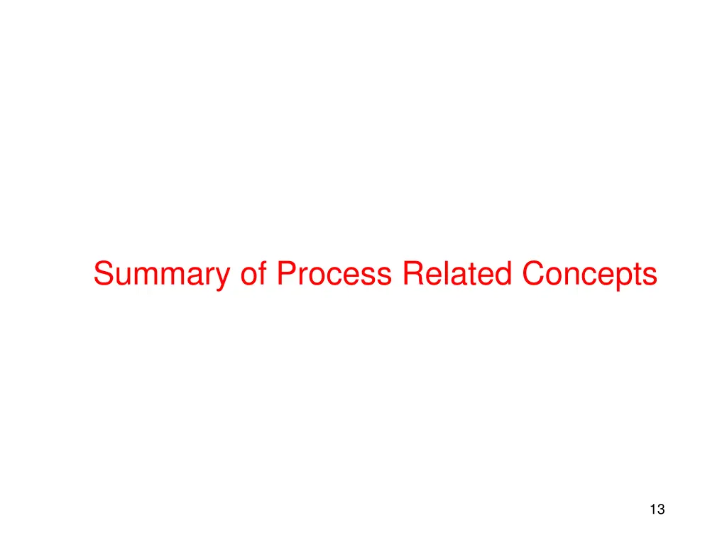 summary of process related concepts