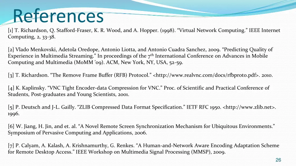 references 1 t richardson q stafford fraser