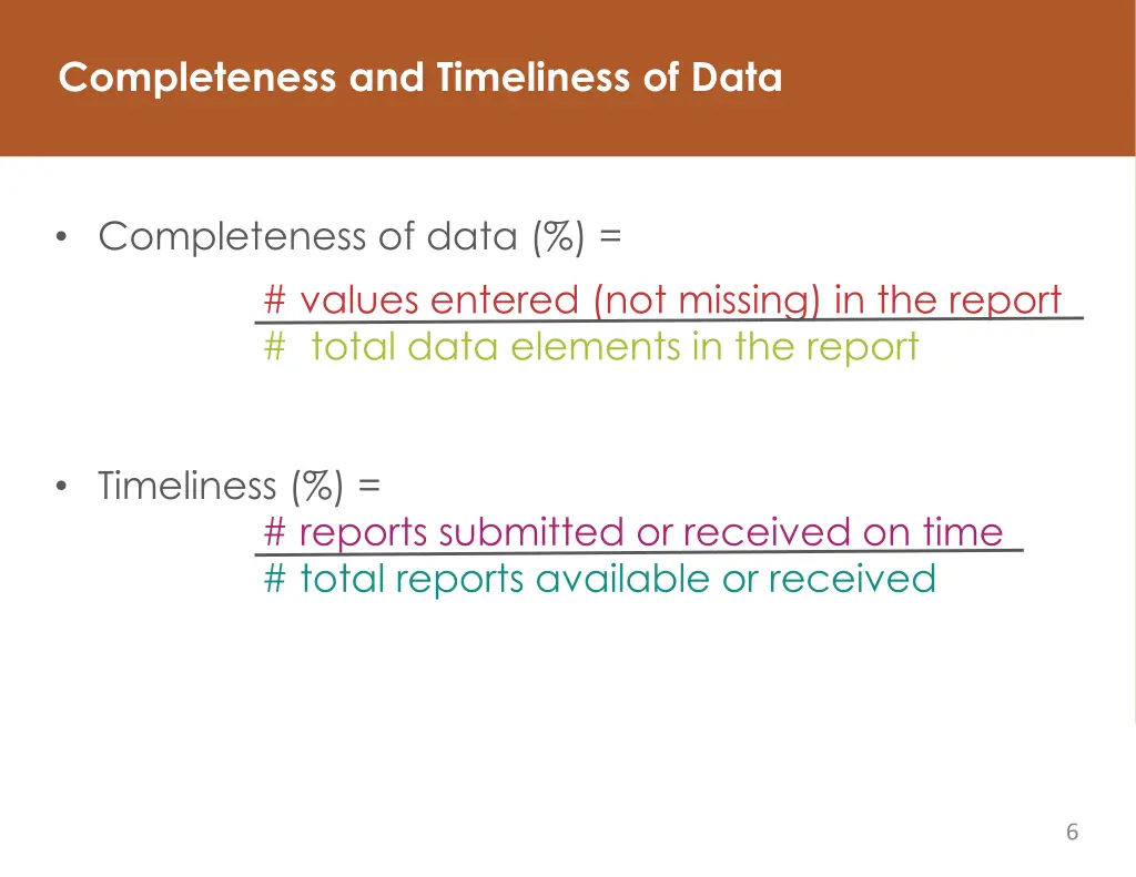 completeness and timeliness of data 1