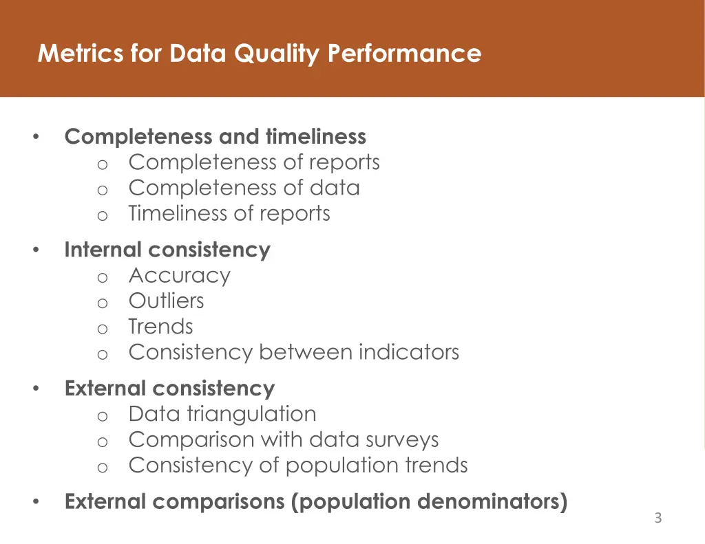 metrics for data quality performance