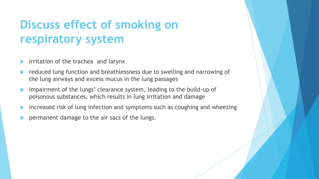 discuss effect of smoking on respiratory system