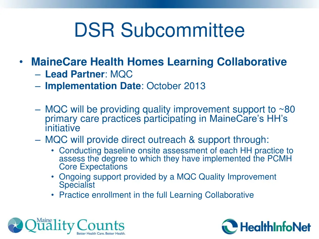 dsr subcommittee