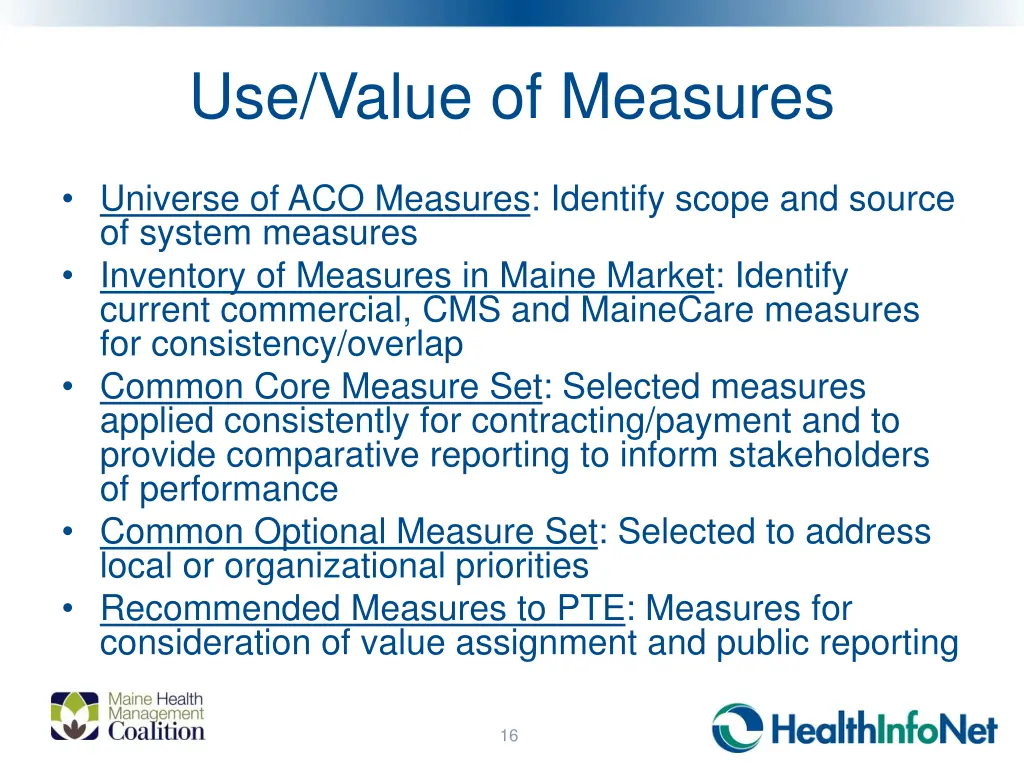 use value of measures