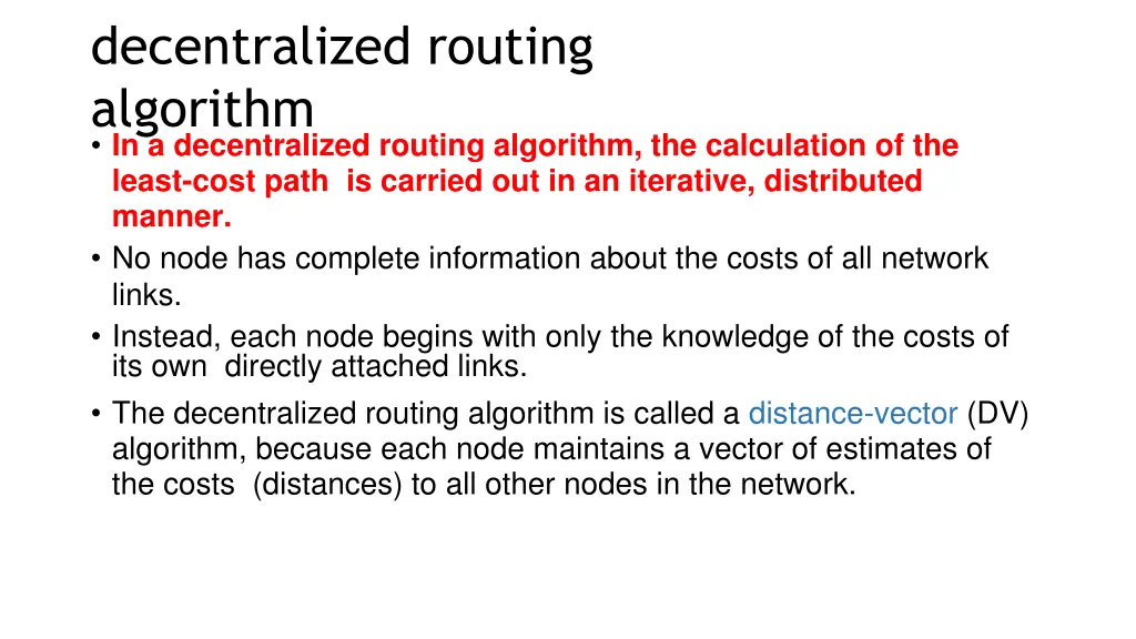 decentralized routing algorithm