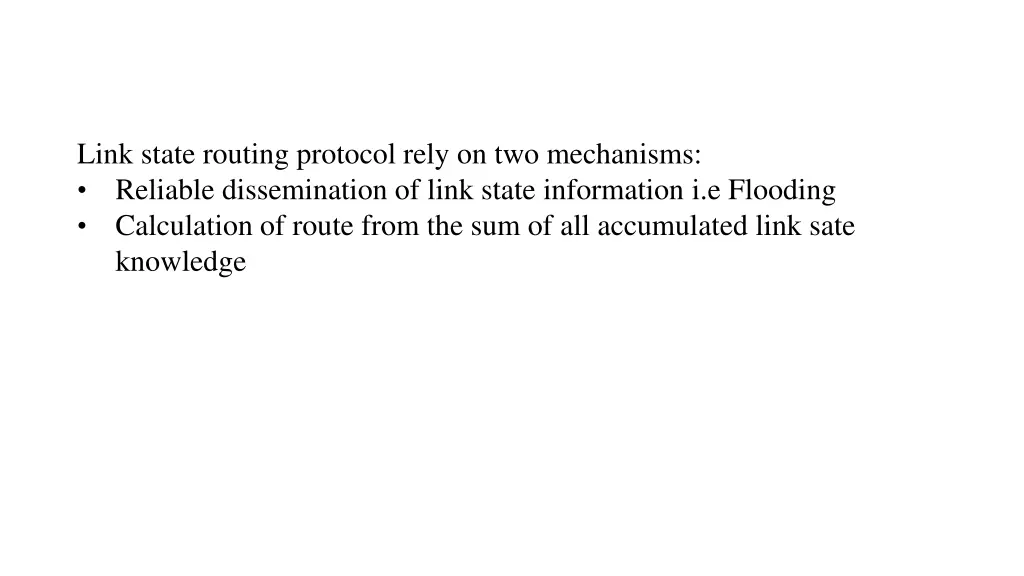 link state routing protocol rely