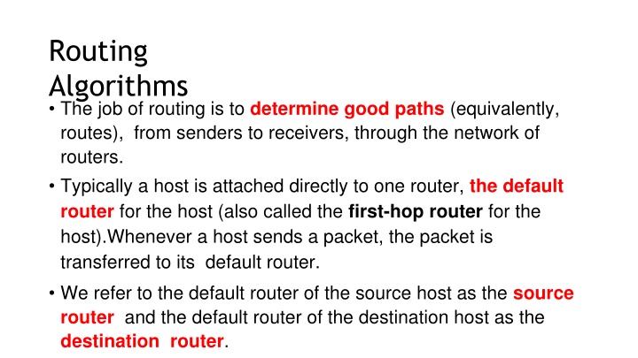 routing algorithms the job of routing