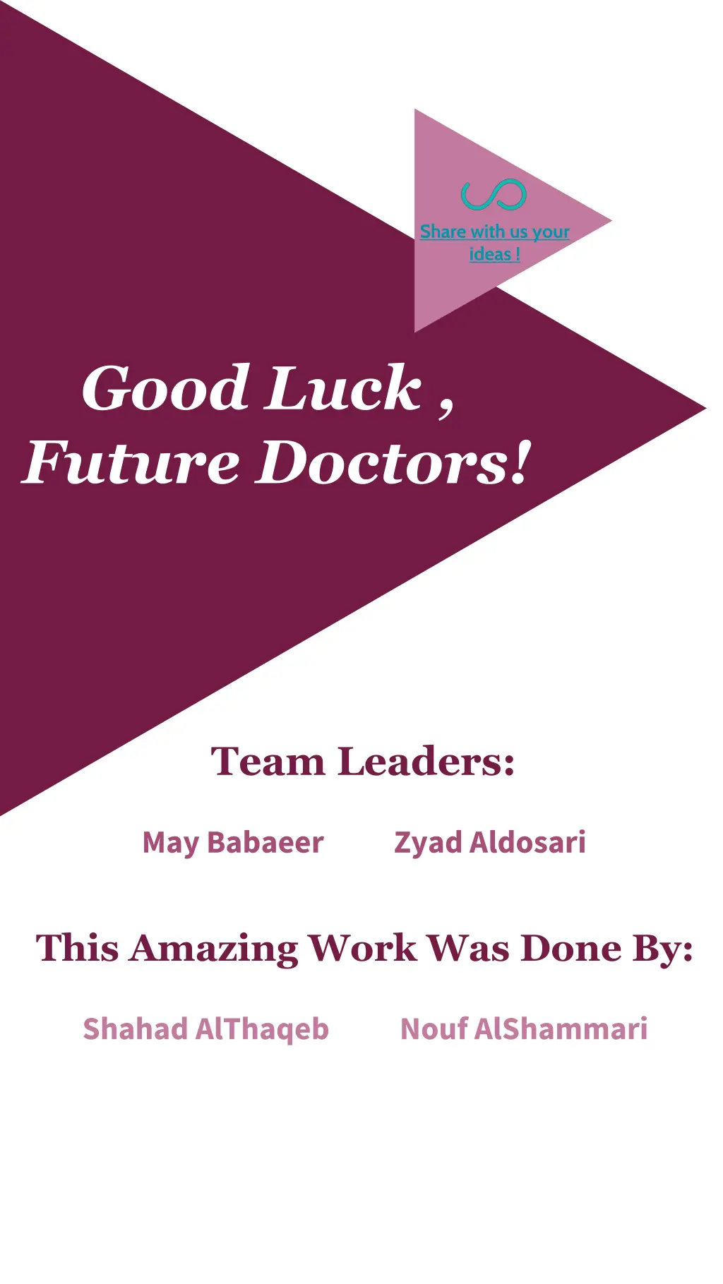 share with us your ideas