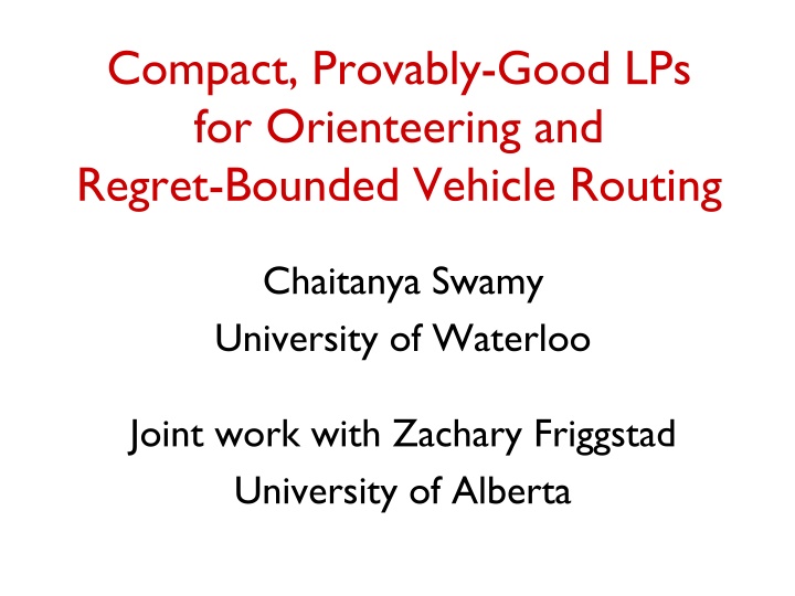 compact provably good lps for orienteering