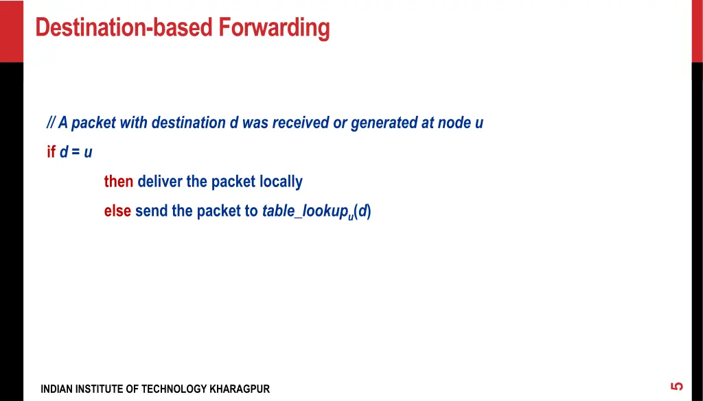 destination based forwarding