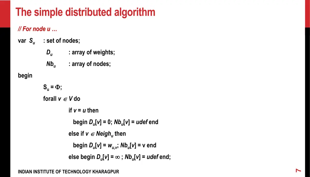 the simple distributed algorithm