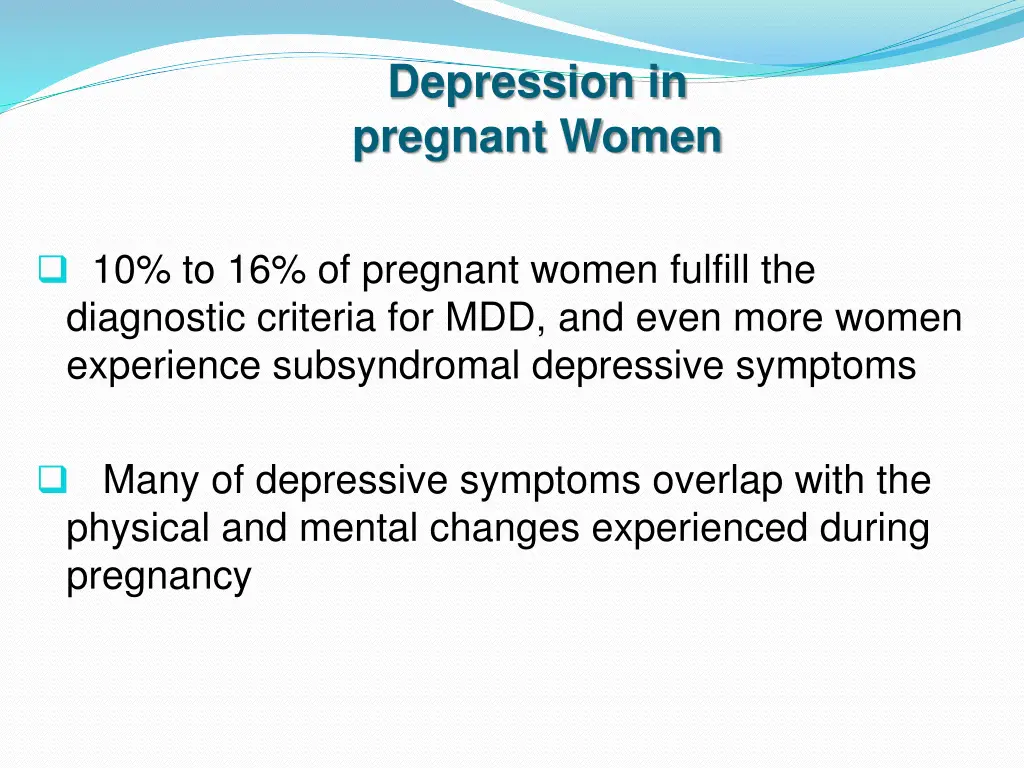 depression in pregnant women