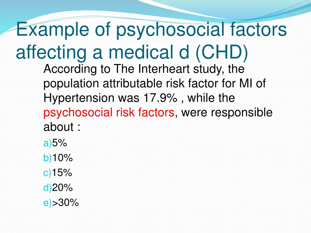 example of psychosocial factors affecting
