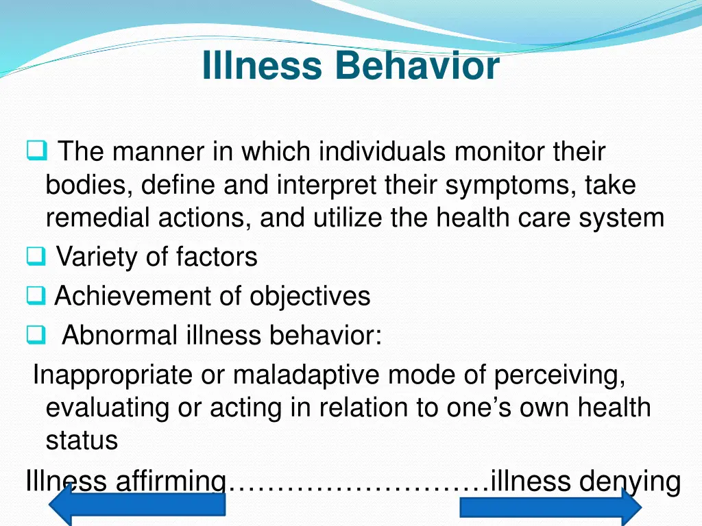 illness behavior