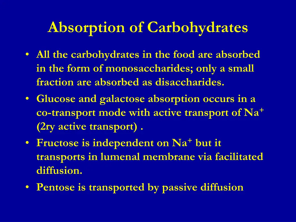 absorption of carbohydrates