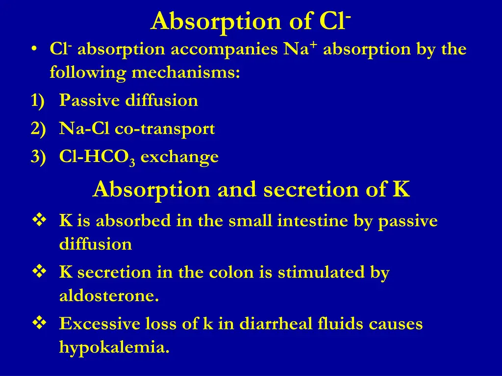 absorption of cl