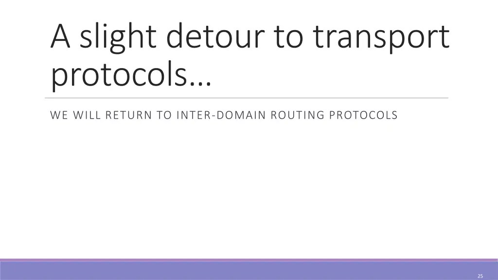 a slight detour to transport protocols