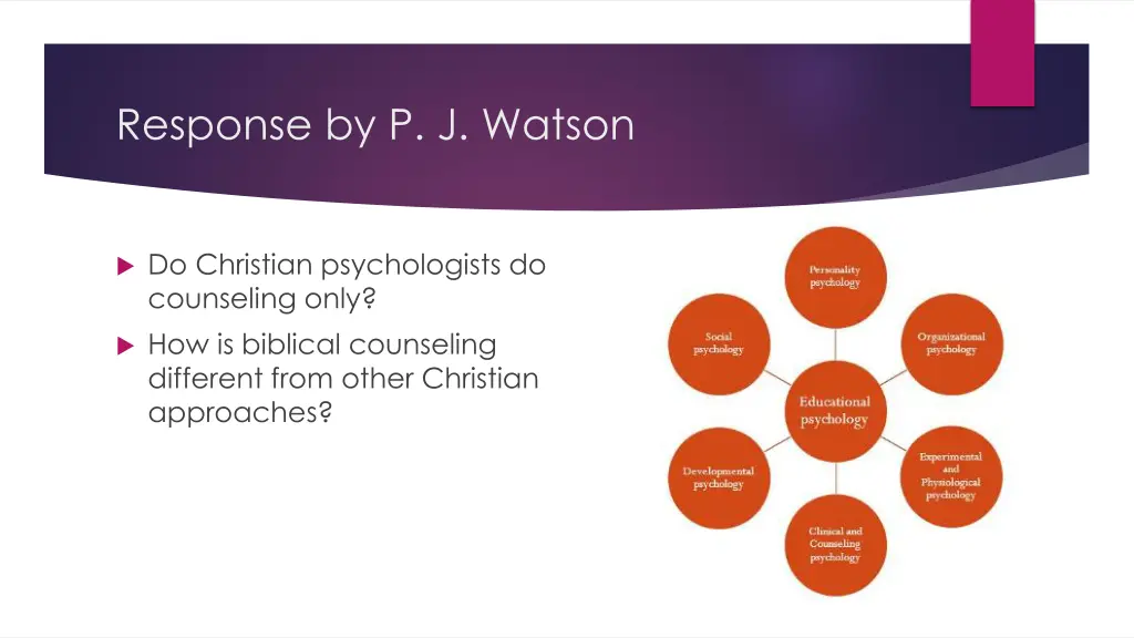 response by p j watson