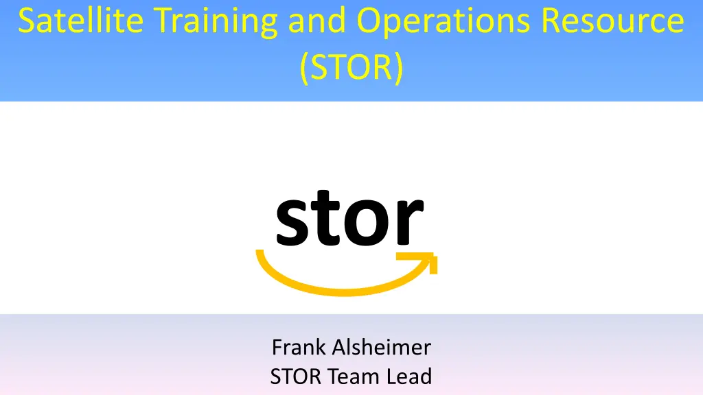 satellite training and operations resource stor