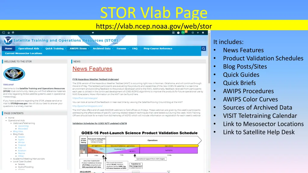 stor vlab page https vlab ncep noaa gov web stor