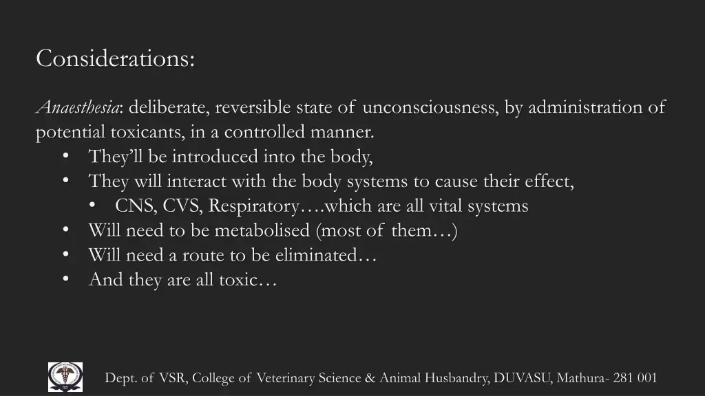 considerations