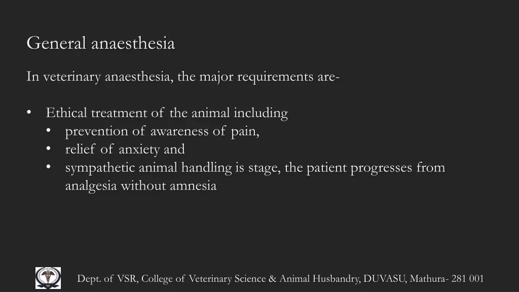 general anaesthesia