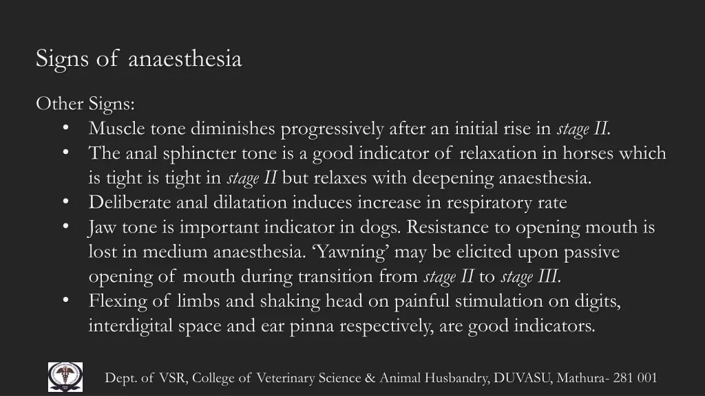 signs of anaesthesia 4
