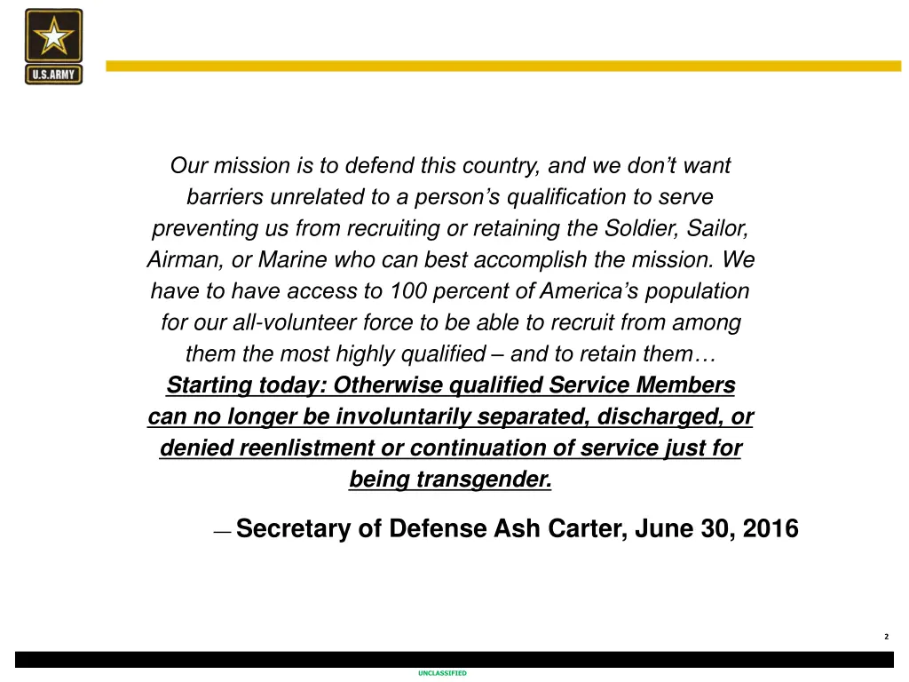 our mission is to defend this country