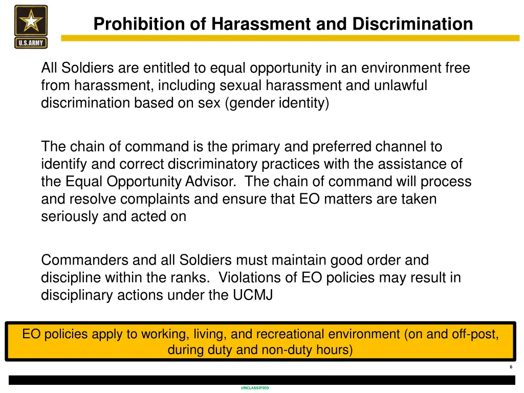 prohibition of harassment and discrimination