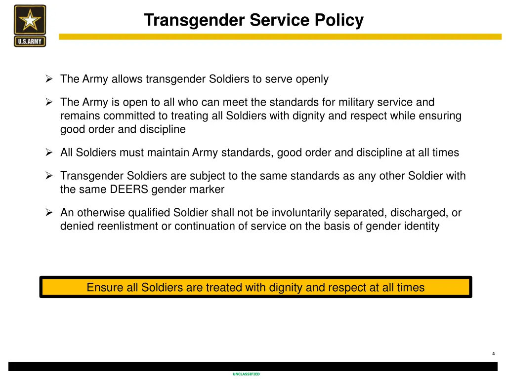 transgender service policy