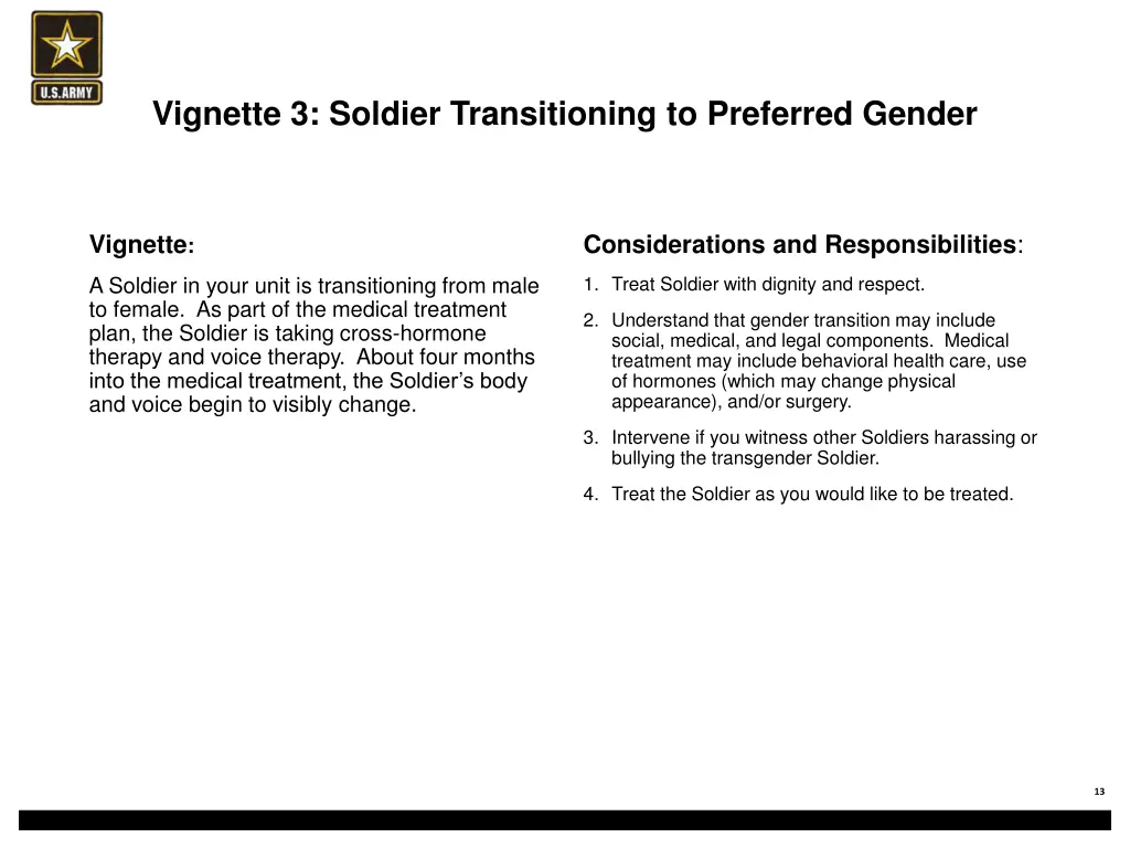 vignette 3 soldier transitioning to preferred