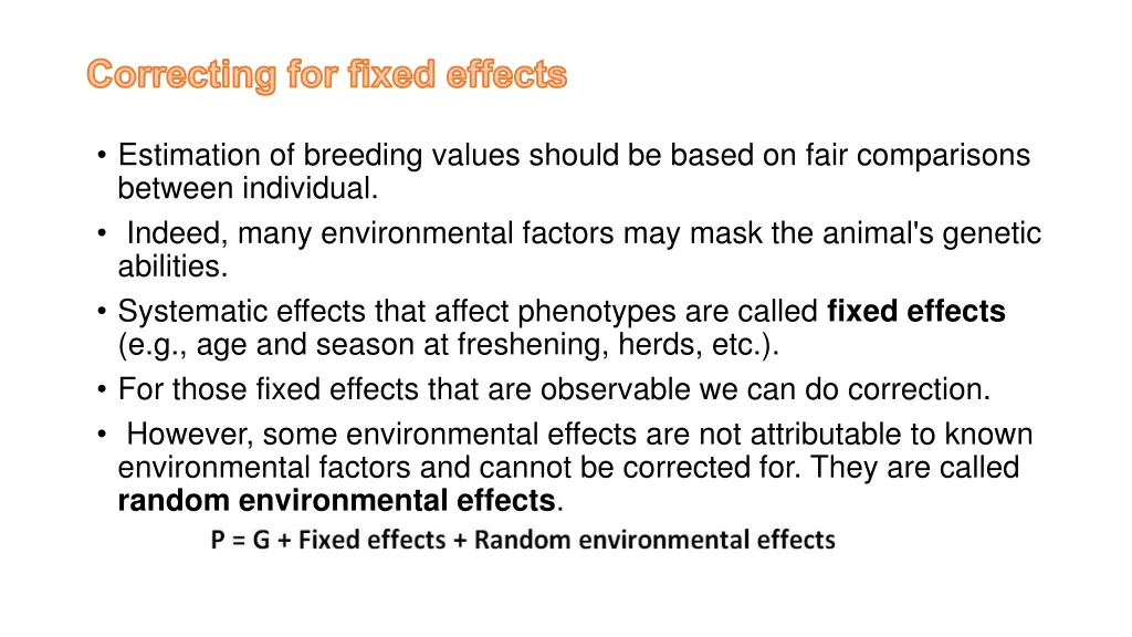 correcting for fixed effects