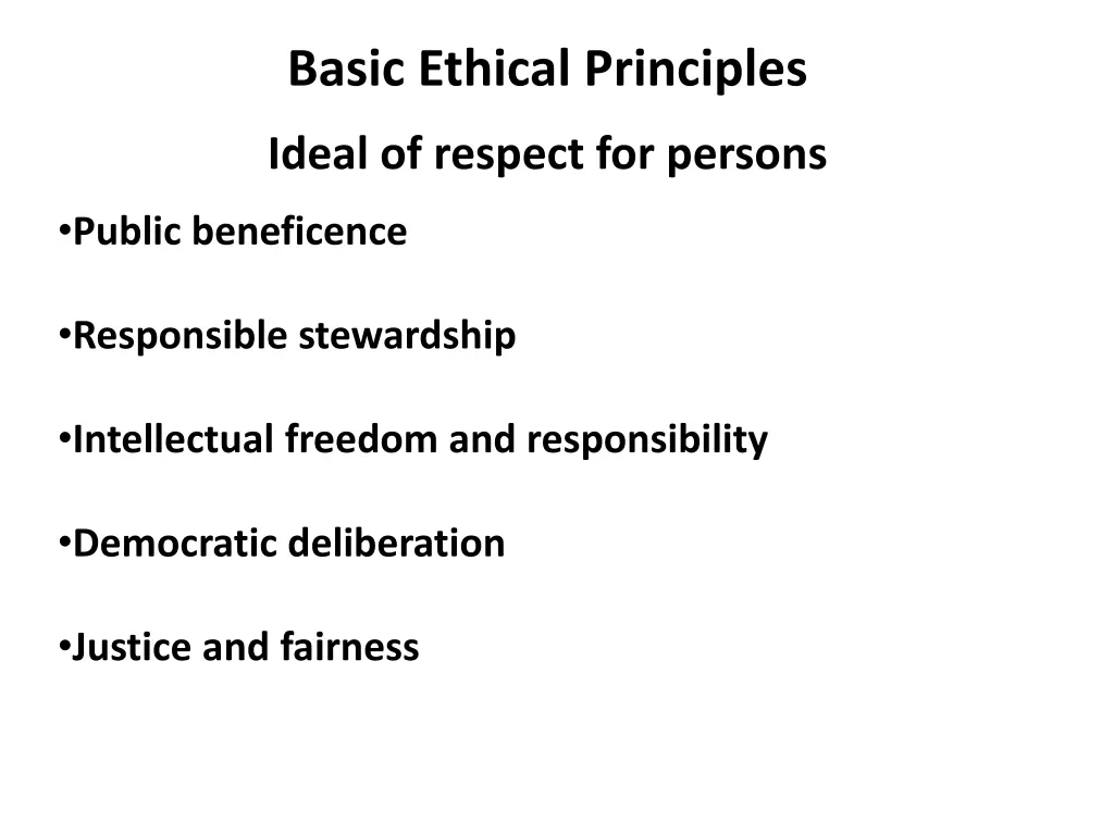 basic ethical principles