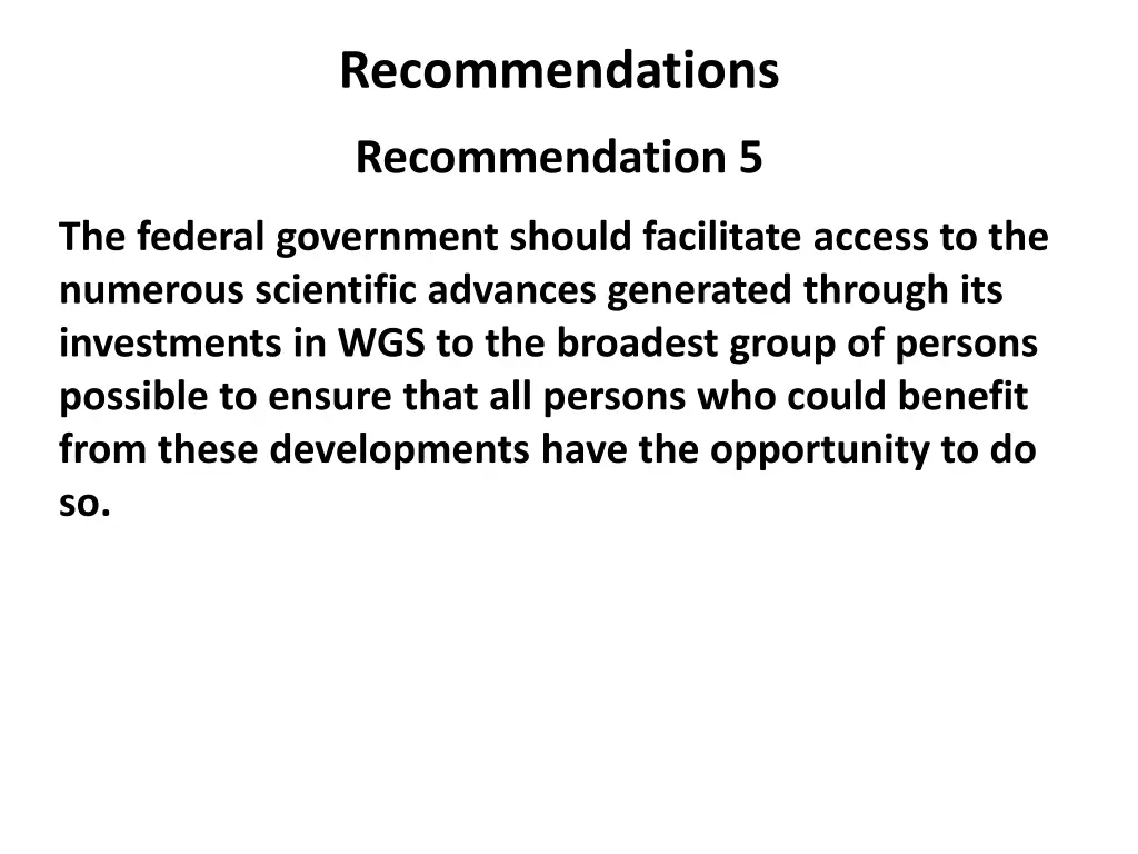 recommendations 10