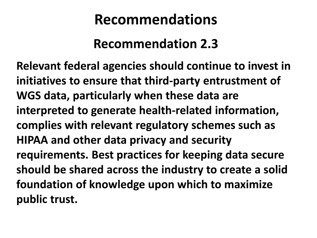 recommendations 3