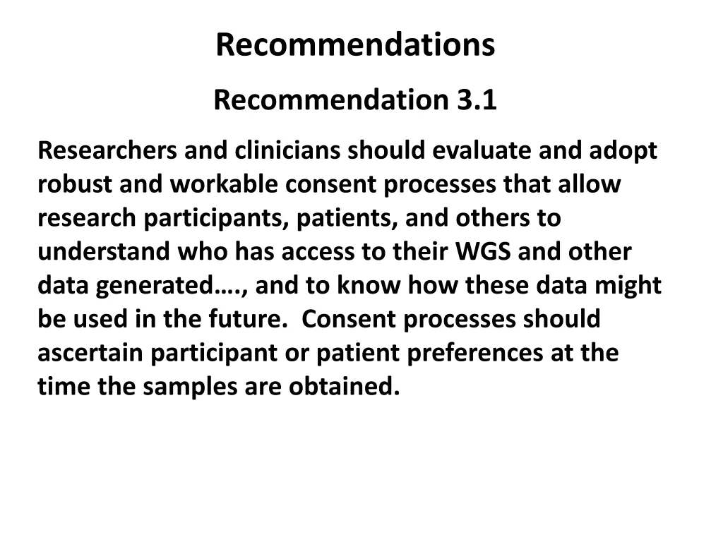 recommendations 4