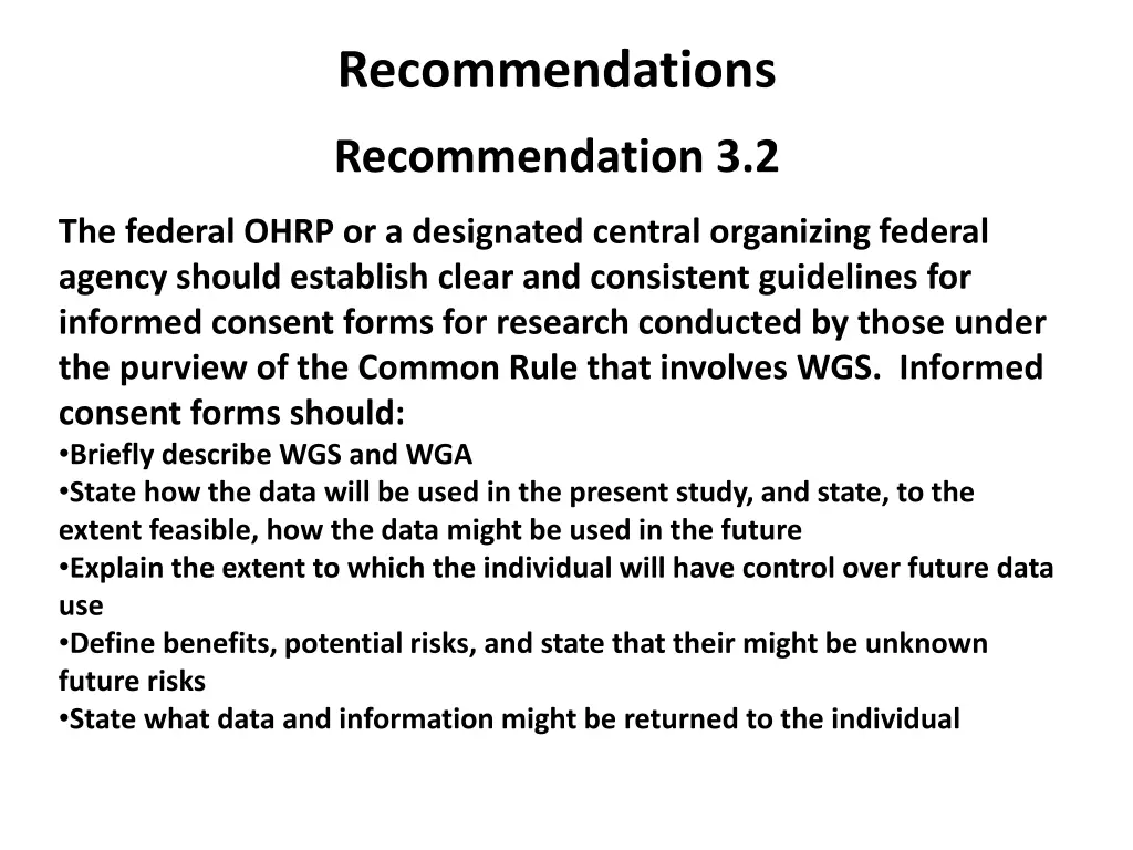 recommendations 5