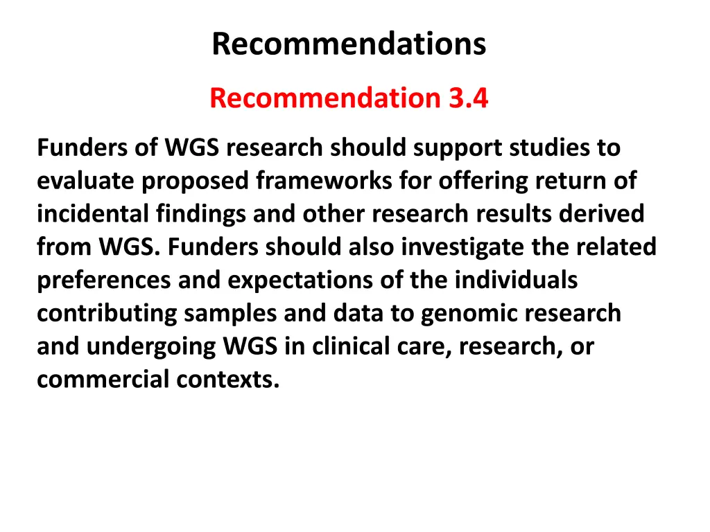 recommendations 7